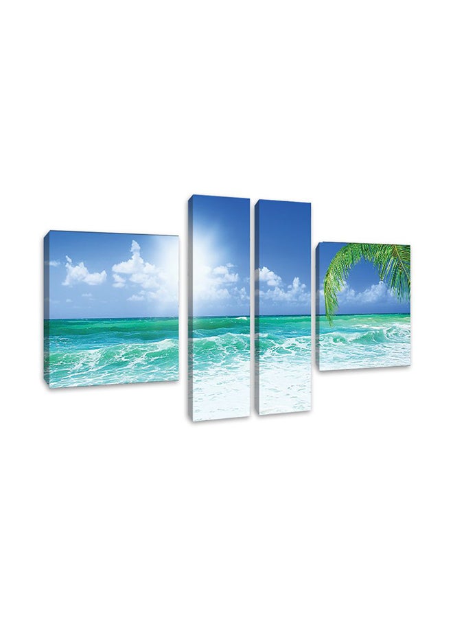 Fast Print Landscape & Nature 4-Piece Mural Painting With Internal Wooden Frame Set Multicolour 180 X 80cm 