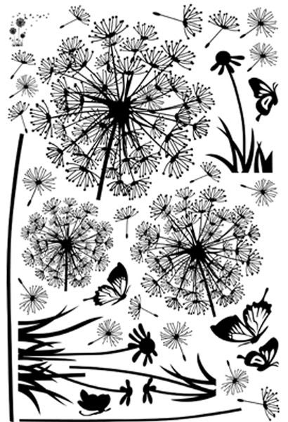 فاست برينت ملصق جداري للمنزل قابل للإزالة بتصميم شجرة نبات الهندباء من مادةPVC[5125] أسود 60x90سم - Image 3