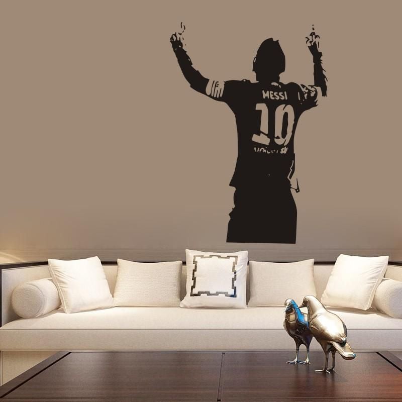 Fast Print Football Star Messi Wall Sticker Black 42x60cm  - Image 4