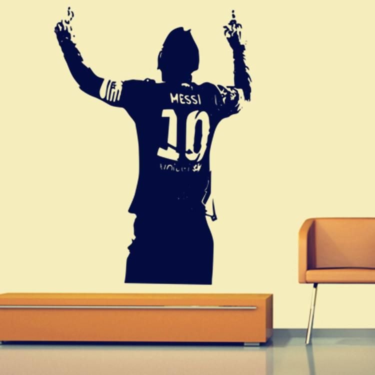 Fast Print Football Star Messi Wall Sticker Black 42x60cm  - Image 1