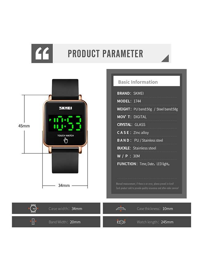 SKMEI - 1744 New Designer Custom Hands Led Touch Screen Watch - Image 1
