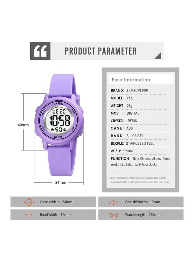 SKMEI - Kids' 1721 Digital Watch 1721-PL - Image 1