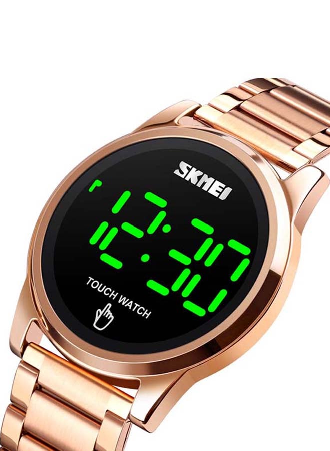 سكمي ساعة رقمية ضد الماء حتى عمق 30 متراً مزودة بسوار من الستانلس ستيل وشاشة LED طراز 1684 للرجال - Image 2