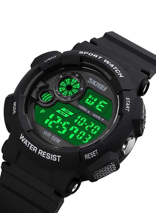 SKMEI Men's 1718 Army Shock Fitness Back light Speed Monitor Digital Watch - Image 4
