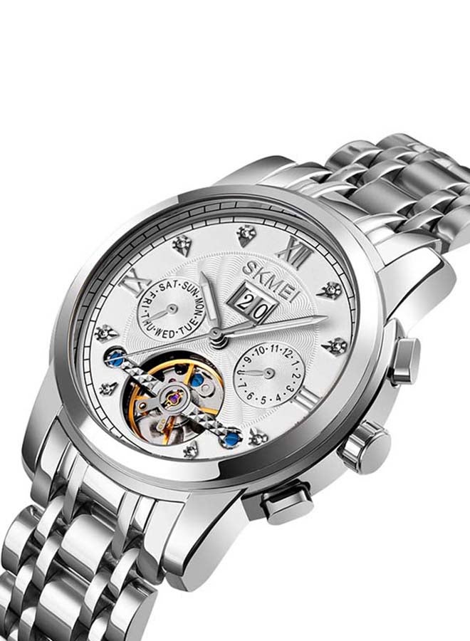 SKMEI Men's M029 Big Dial Auto Mechanical Stainless Steel Tourbillon Luxury Designer Watch  - Image 2