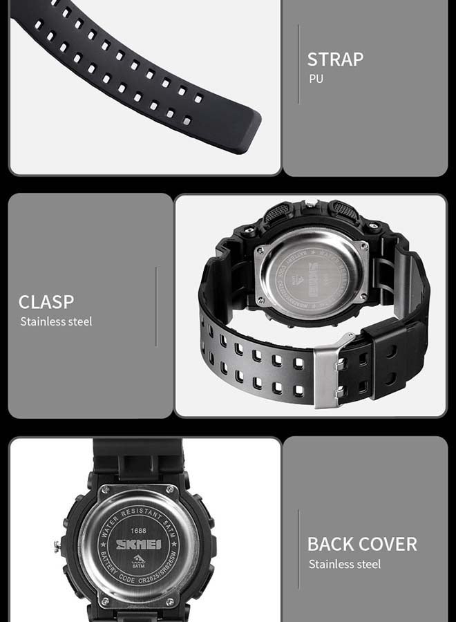 SKMEI Men's 1688 New Arrival  Waterproof Electronic Fashion Classic Sports Plastic Digital Reloj Wristwatch  - Image 3