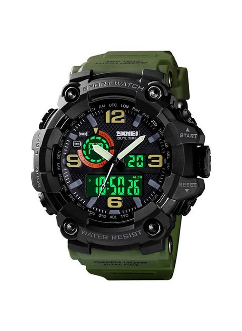 Men's 1520 Cool Plastic Strap Double Time Digital Watch