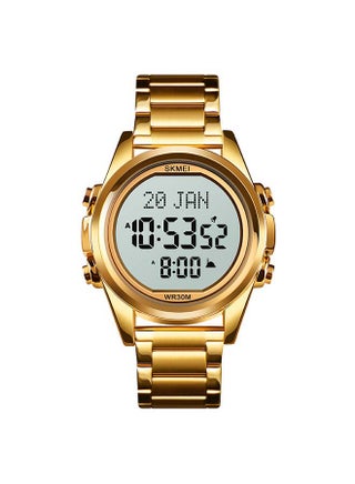 Men's 1667 Stainless Steel Back Digital Alfajr Azan Prayer Wrist Watch - v1608210560/N43001486A_1