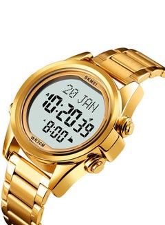 SKMEI Men's 1667 Stainless Steel Back Digital Alfajr Azan Prayer Wrist Watch  - Image 2