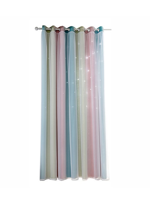 Double Layer Star Blackout Curtains Multicolour 134x270cm