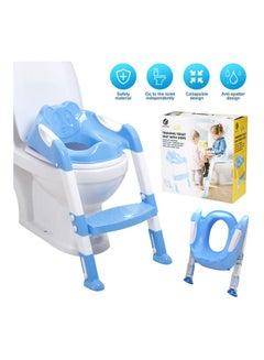 AMERTEER Kids Folding Potty/Toilet Trainer seat with adjustable steps (Blue)  - Image 2