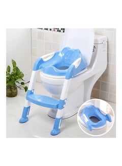 AMERTEER Kids Folding Potty/Toilet Trainer seat with adjustable steps (Blue)  - Image 3