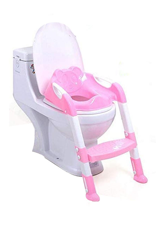 AMERTEER Kids Folding Potty/Toilet Trainer seat with adjustable steps (Pink)  - Image 1