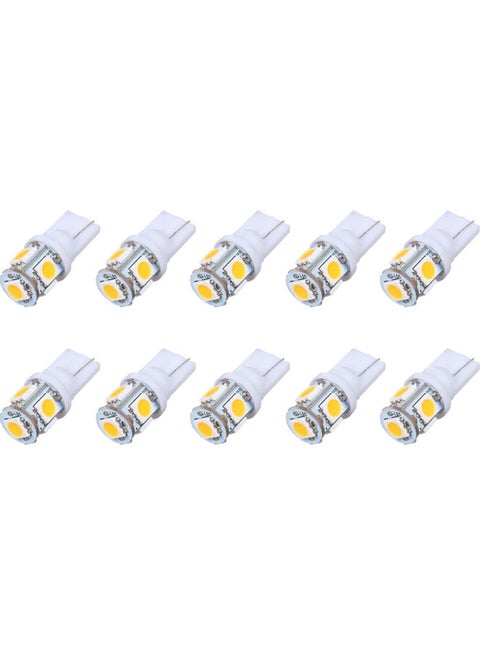 10-Pack 1W 5 LED Car Light Bulb Warm white 10.00 x 1.10 x 8.00centimeter