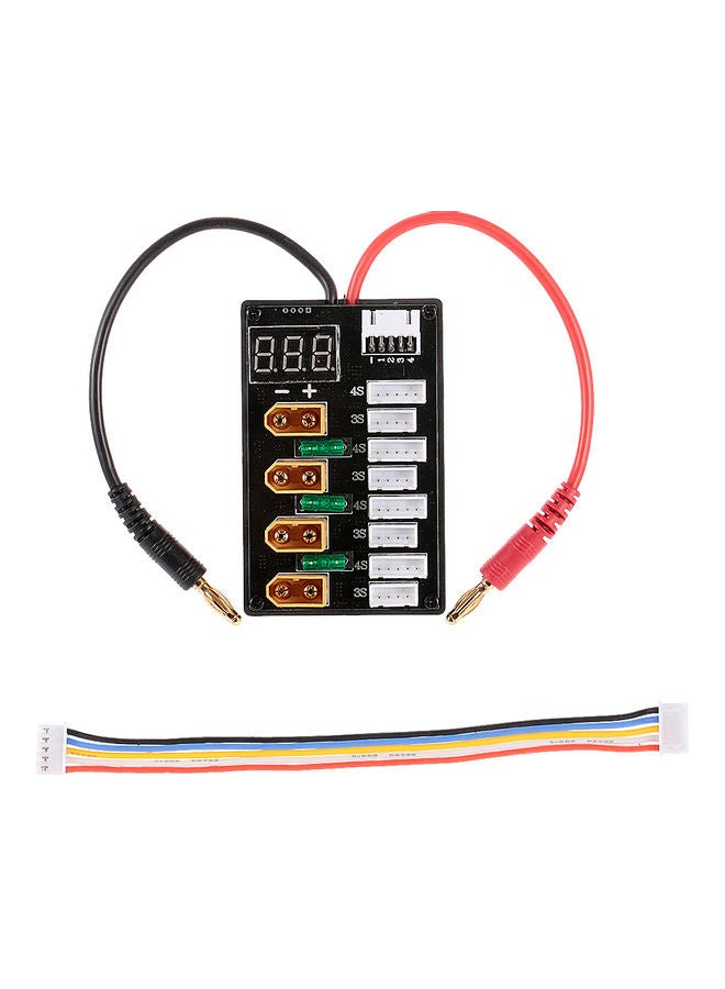 3-4S XT60 Plug Parallel Charging Board with Voltage Display 12.5 x 3 x 9cm  - Image 1