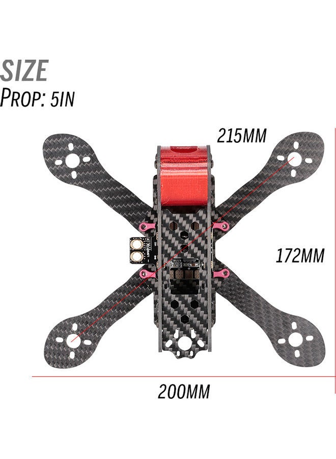 GEPRC - Carbon Fiber FPV Racing Drone Quadcopter Frame Kit With XT60 Power Distributor LEDs 21x4x10.5cm - Image 1