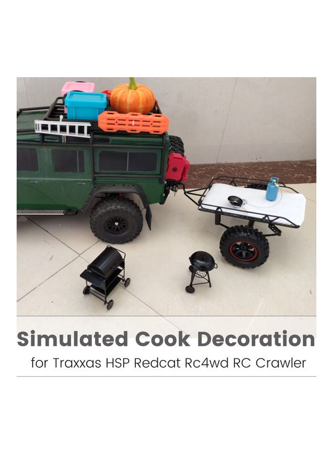 Generic - Simulated Cook Decoration Metal Round Braizer with Grill for Traxxas HSP Redcat Rc4wd Tamiya SCX10 RC Crawler 8.5 x 6.5 x 8.5cm - Image 1