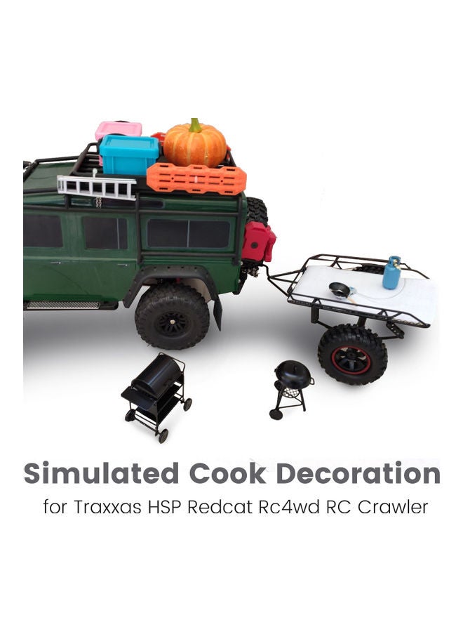 Generic - Simulated Cook Decoration Metal Round Braizer with Grill for Traxxas HSP Redcat Rc4wd Tamiya SCX10 RC Crawler 8.5 x 6.5 x 8.5cm - Image 1