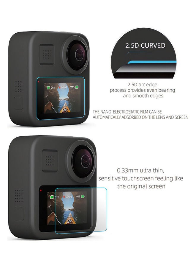 3 Packs HD Tempered Glass Film Set for GoPro Max Lens Screen Protector Dust-proof Protective Sports Action Video Camera 9.7 x 1.6 x 6.5cm  - Image 3