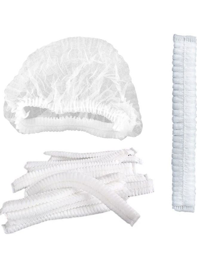 100 Piece High Quality Disposable Bouffant Caps White - Image 2