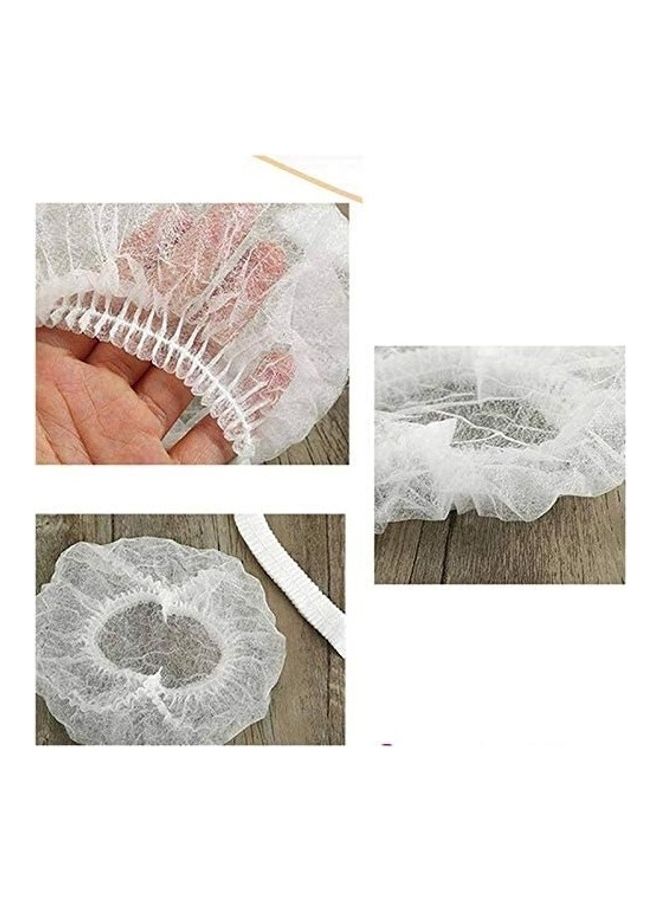 100 Piece High Quality Disposable Bouffant Caps White - Image 3
