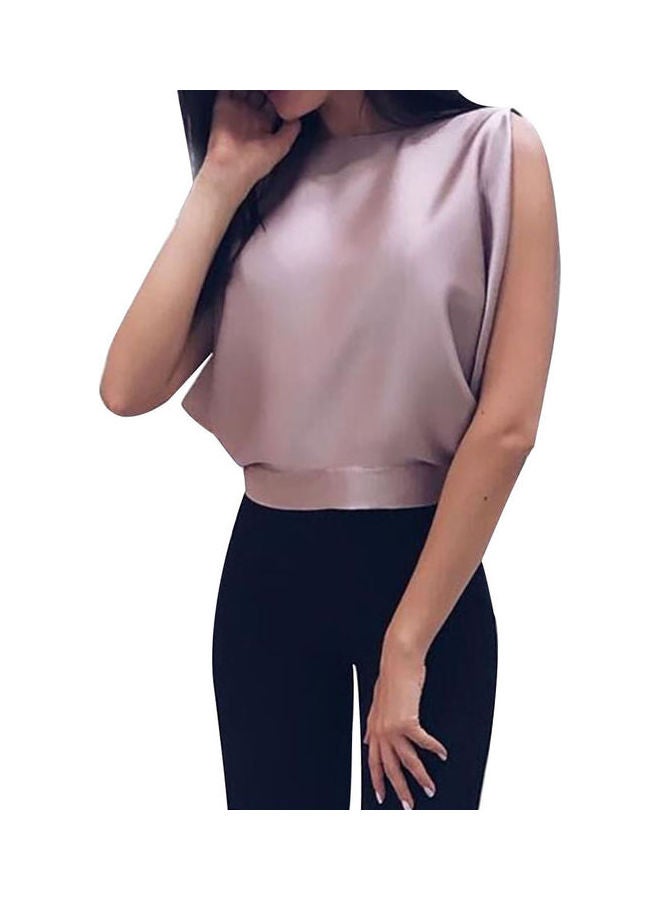 Backless Bowknot Loose Sleeveless Top Purple Grey