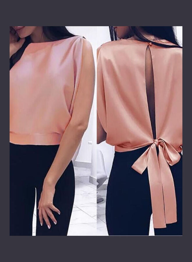 Backless Bowknot Loose Sleeveless Top Purple Grey