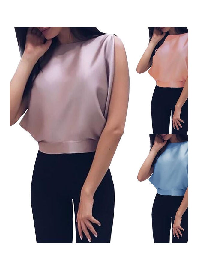 Backless Bowknot Loose Sleeveless Top Purple Grey