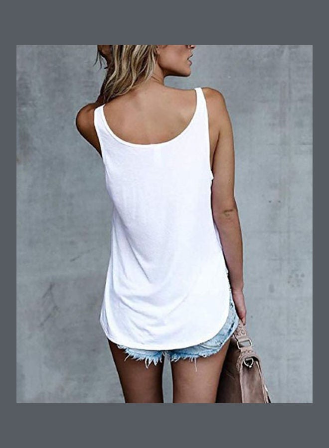 Generic - Feather Printed Round Neck Sleeveless Vest Grey - Image 1