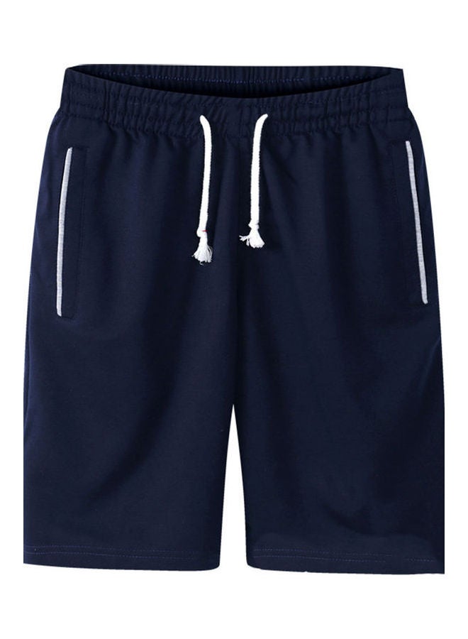 Sports Jogging Drawstring Short Dark Blue 