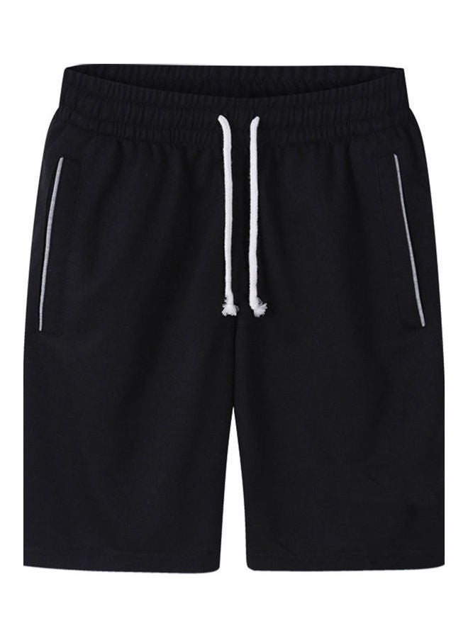 Sports Jogging Drawstring Short Black 