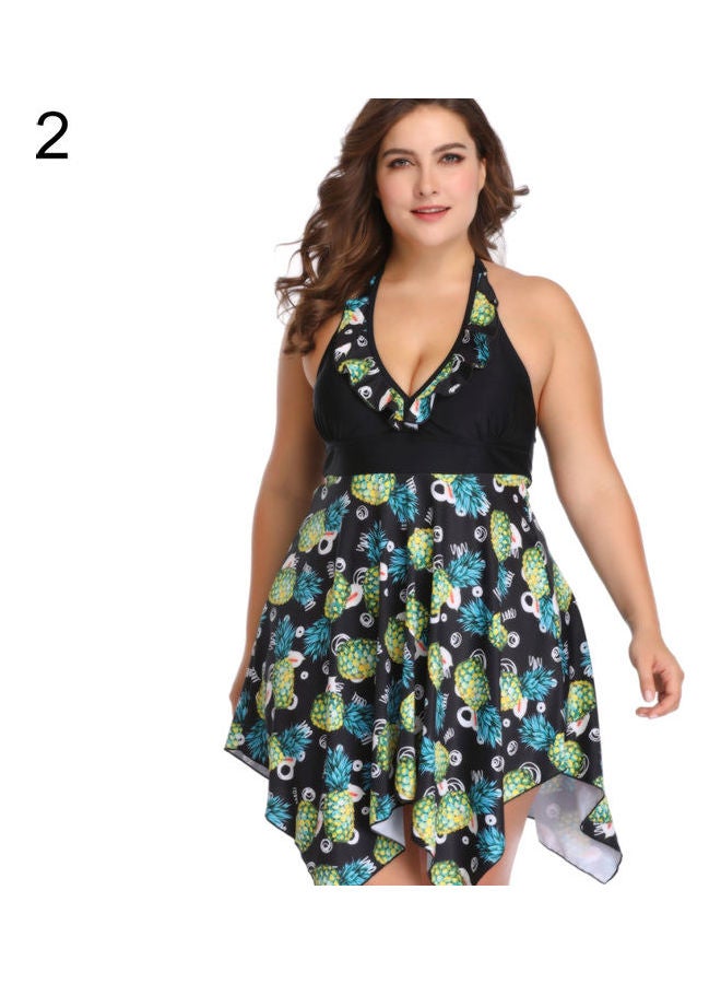 Flower Print Halter Two-Piece Tankini Set Multicolour