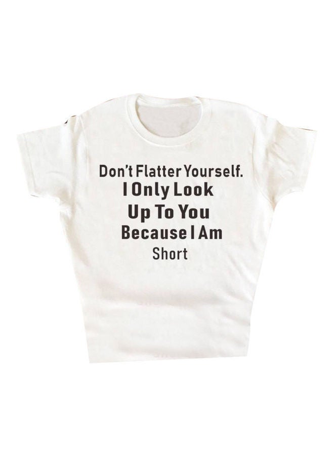Don't Flatter Yourself Letter Print T-Shirt White  - Image 1