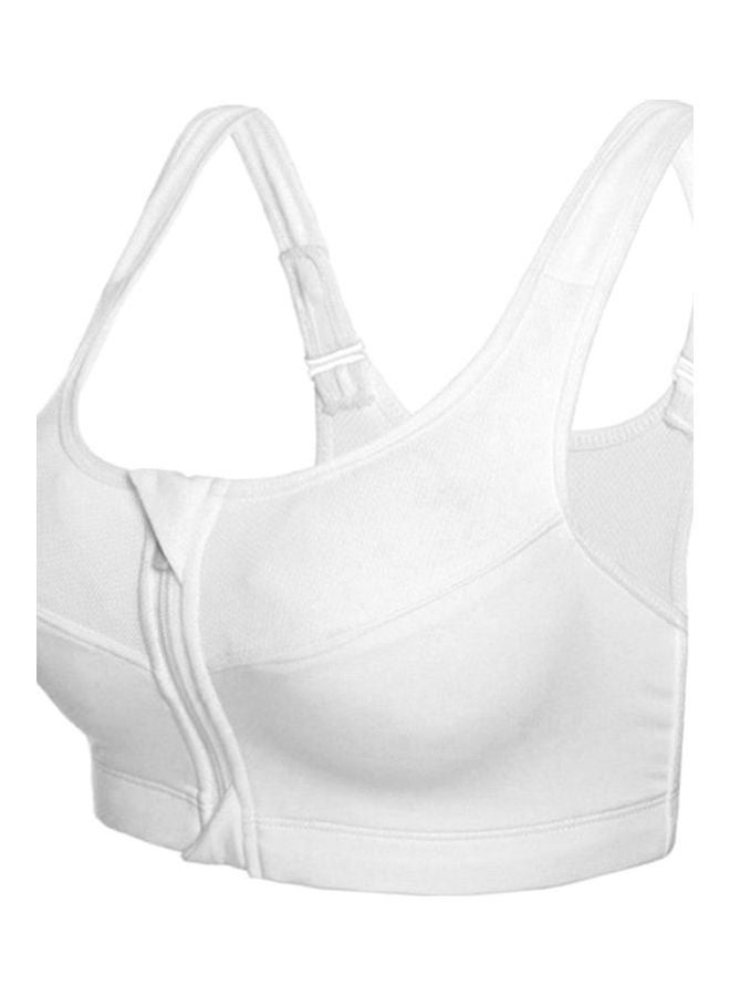Breathable Wireless Sports Bra White 