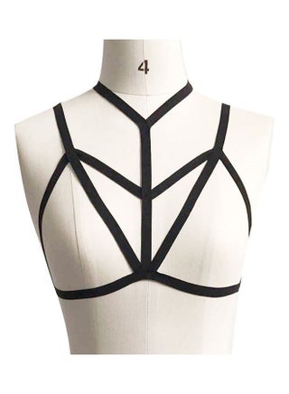 Hollow Out Elastic Bandage Open Bra Black - v1608214570/N43112660V_1