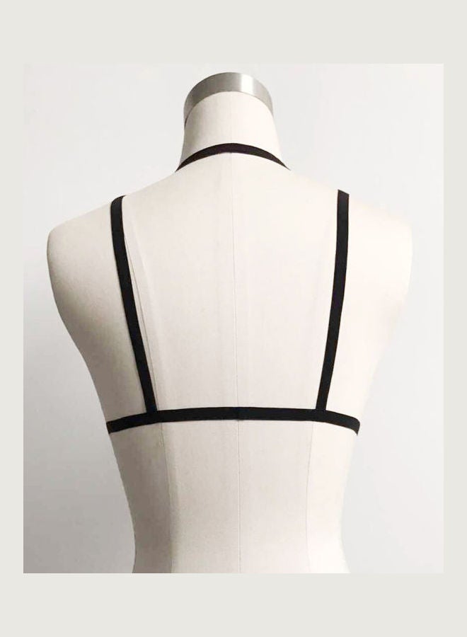 Hollow Out Elastic Bandage Open Bra Black  - Image 2
