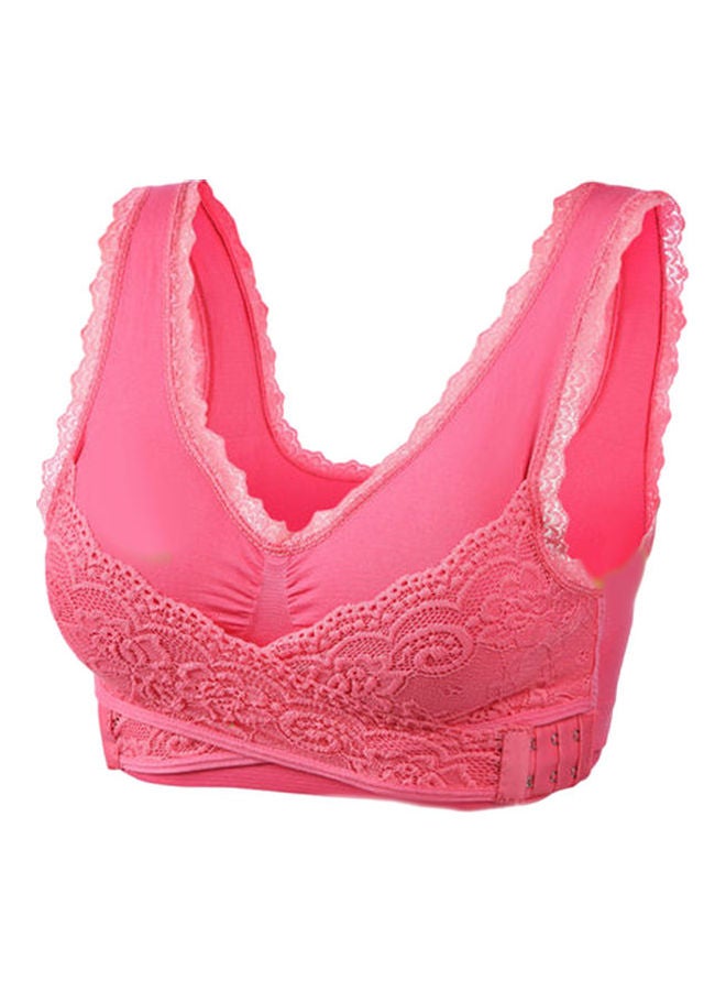 Seamless Cross Anti-Sagging Sports Bra Watermelon Red  - Image 1
