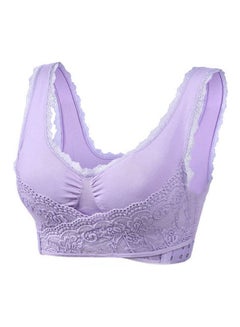 Seamless Cross Anti-Sagging Sports Bra Purple