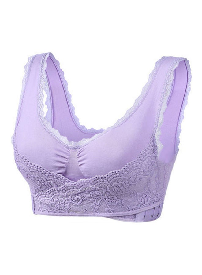 Generic - Seamless Cross Anti-Sagging Sports Bra Purple - Image 1