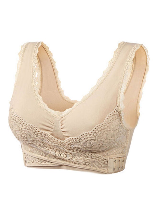 Seamless Cross Anti-Sagging Sports Bra Skin Color