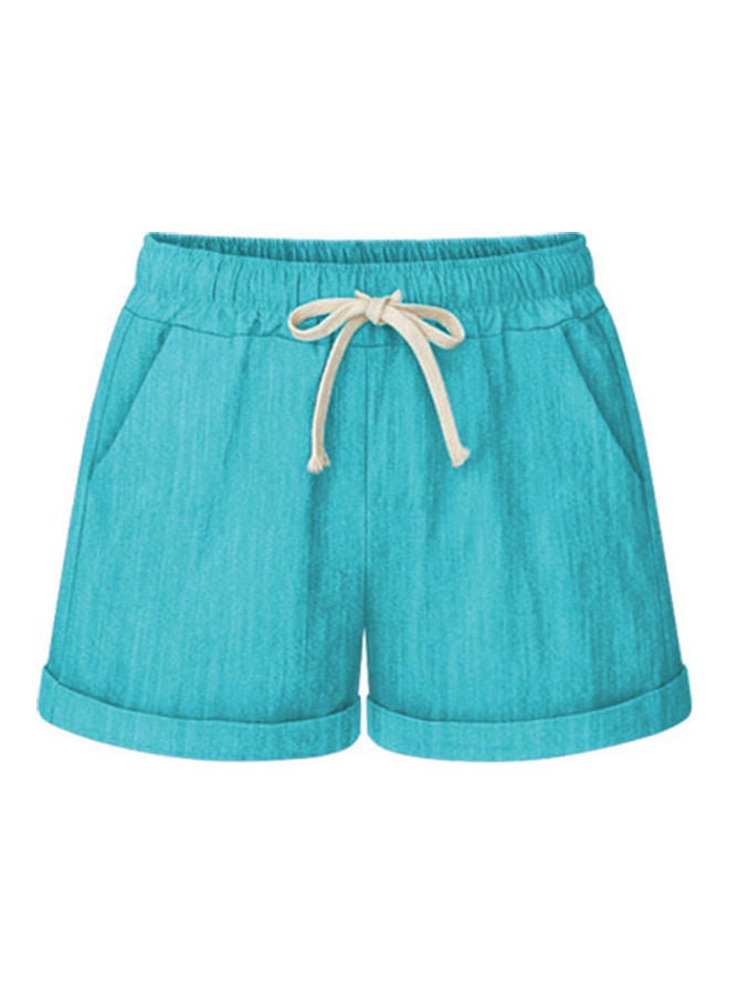 شورت كاجوال برباط مقاس كبير أخضر بحري