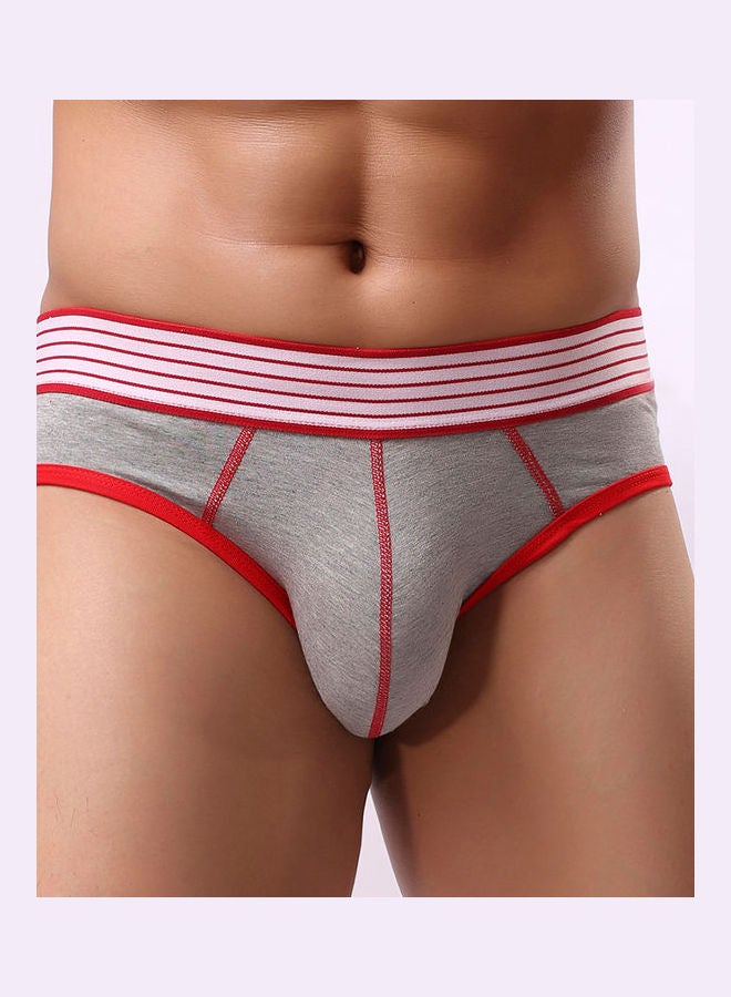 Elastic Low Waist Underwear with Bulge Pouch Grey  - Image 1