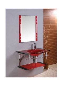 Modern Basin Bathroom Unit Red/Black 20kg