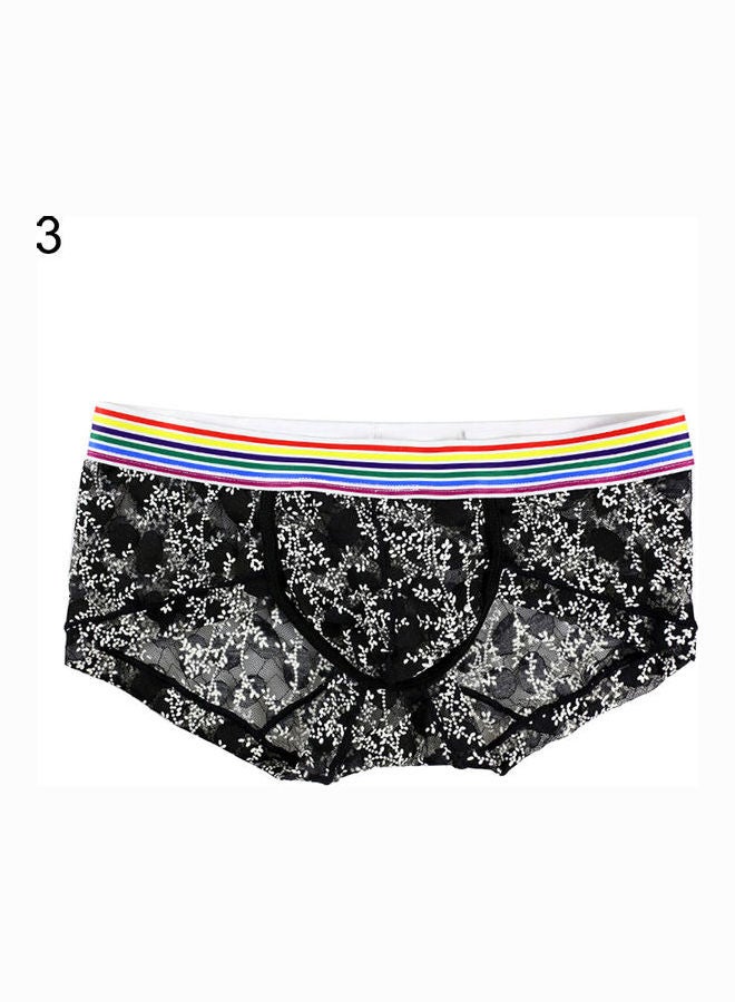 Men's Soft See-through Lace MultiColour Belt Underwear Black