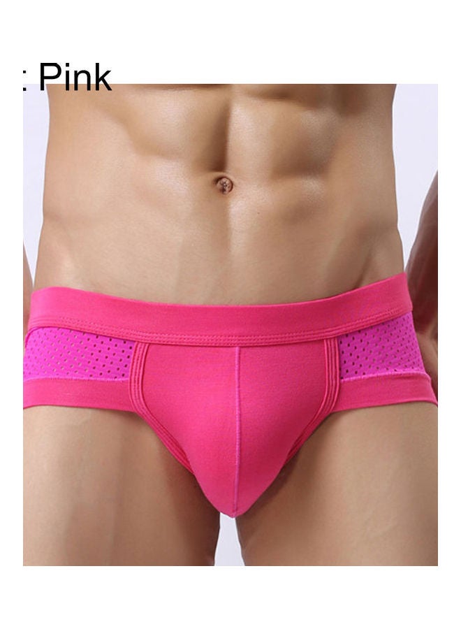 Mesh Breathable Cotton Underwear Hot Pink 