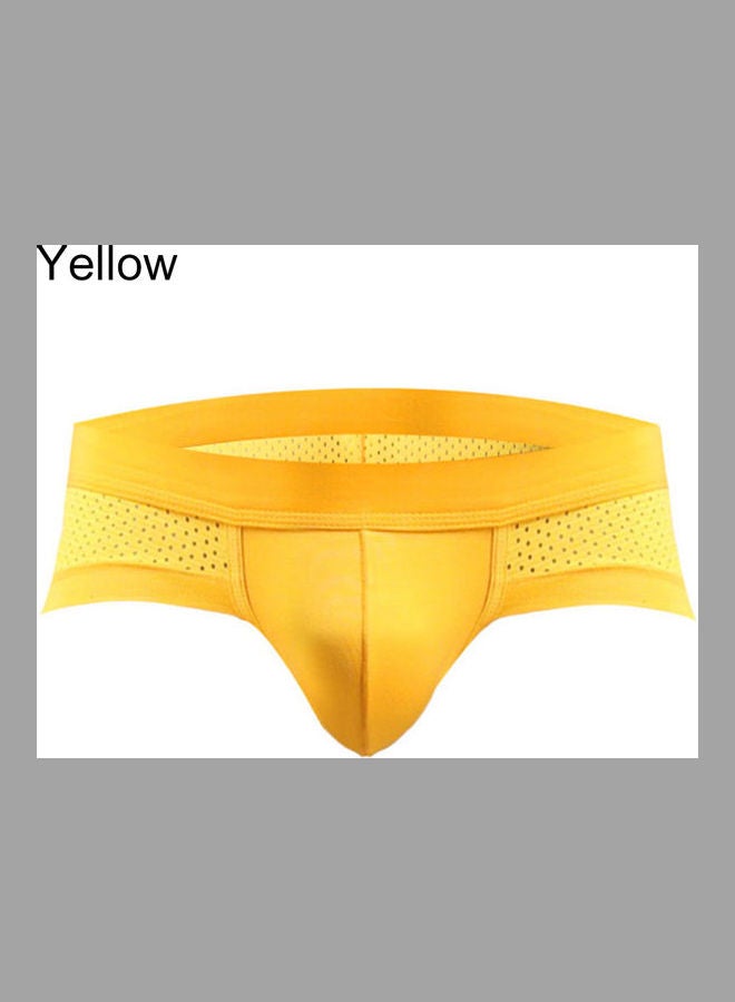 Mesh Breathable Cotton Underwear Yellow  - Image 1