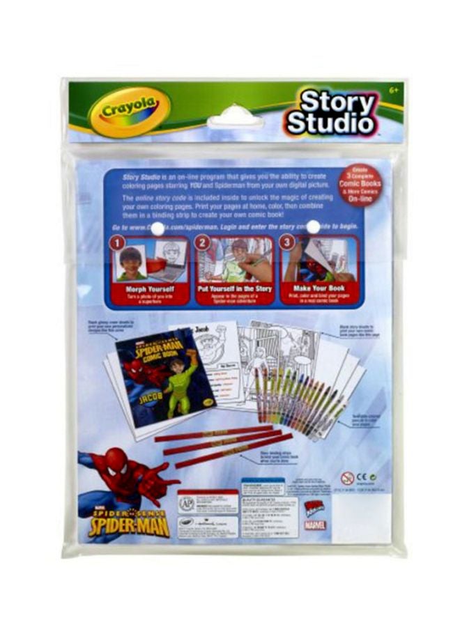 Crayola - Story Studio Spider-Man Comic Book Blue/Red/Green - Image 1