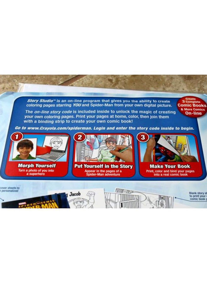 Crayola - Story Studio Spider-Man Comic Book Blue/Red/Green - Image 1
