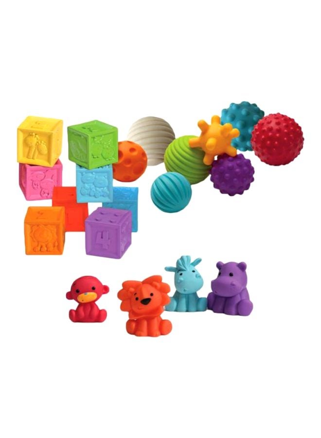 إنفانتينو مجموعة ألعاب سينسو لحوض الاستحمام بتصميم كرات ومكعبات من 20 قطعة طراز IN310231 - Image 1