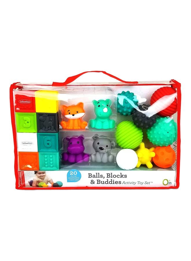 إنفانتينو مجموعة ألعاب سينسو لحوض الاستحمام بتصميم كرات ومكعبات من 20 قطعة طراز IN310231 - Image 2